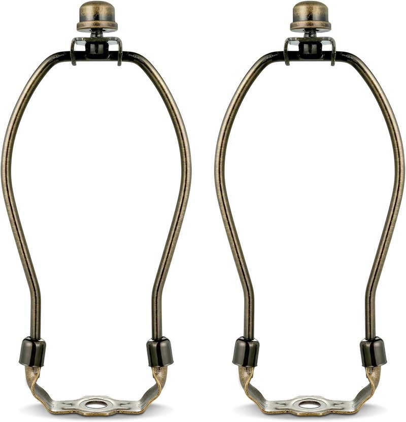 GooChan Lamp Shade Harp, Antique Brass Lamp Harp Frame Lampshade Bracket, Detachable Shade Holder for Floor or Table Light (Bronze, 6.5-Inch) - Image 1